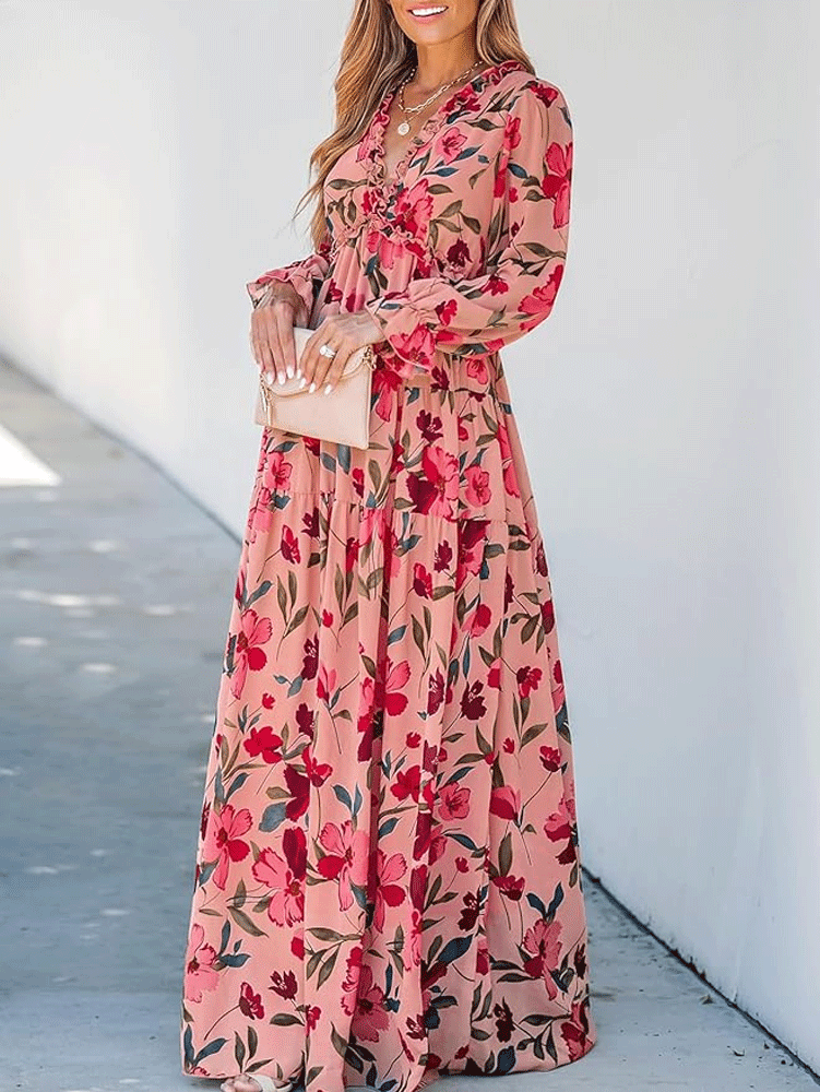 Fall Feels Ruffle Tiered Maxi Dress