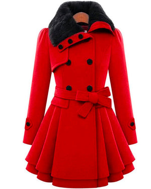 Faux Fur Coat Jacket Red