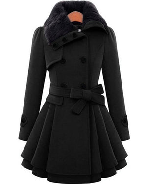 Faux Fur Coat Jacket Black