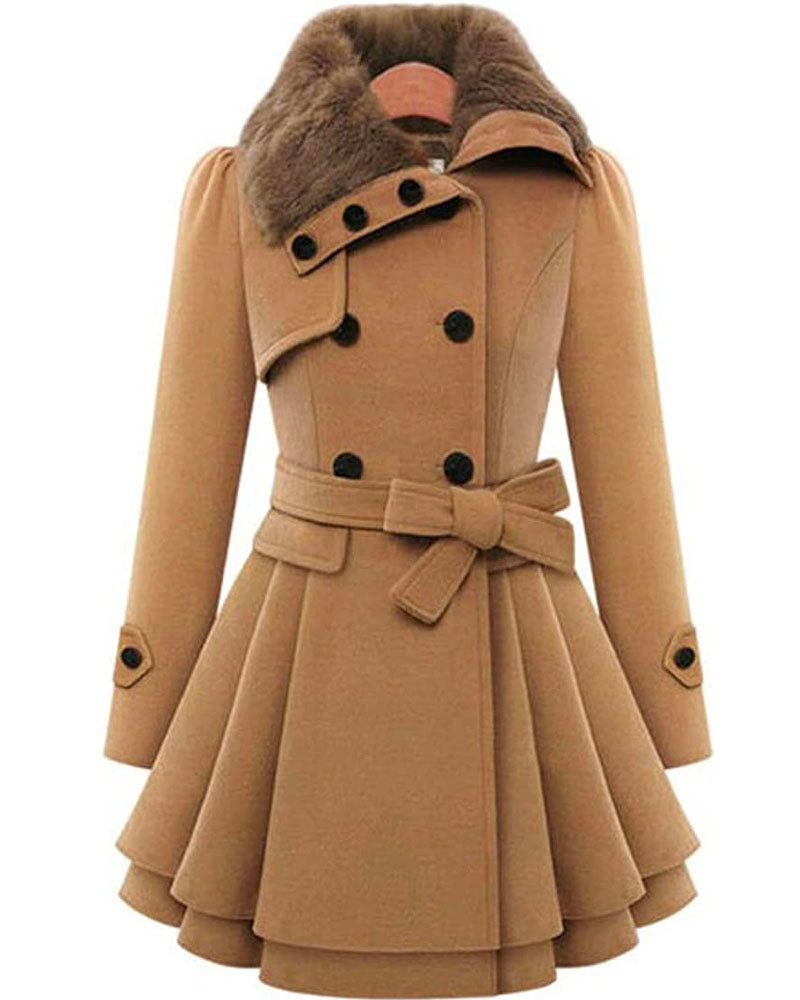 Faux Fur Coat Jacket Camel