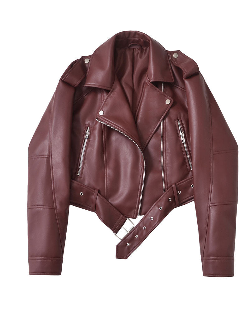 Make My Life Leather Cropped Jacket