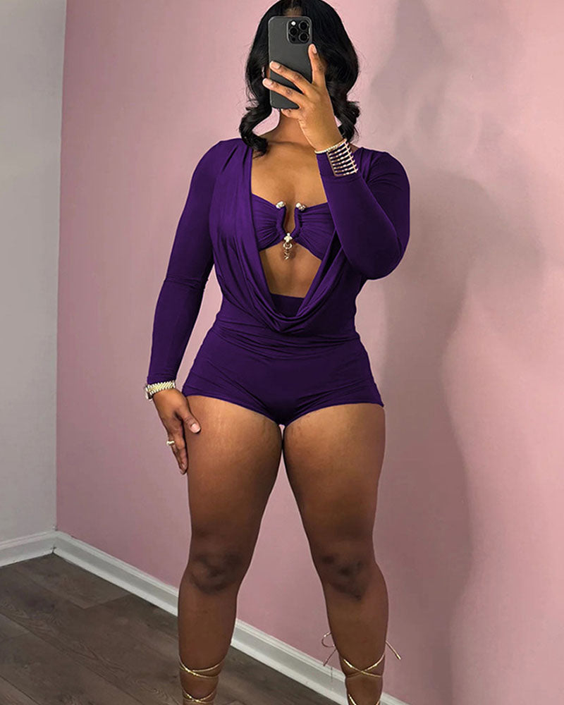 Fine As Wine Romper Purple