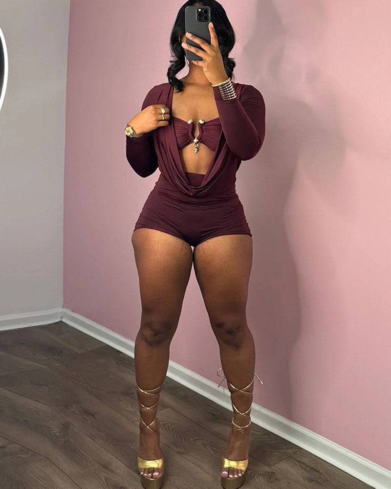 Fine As Wine Romper Burgundy