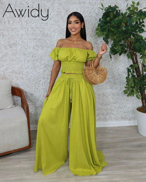 Fiona Linen Pants Set Green