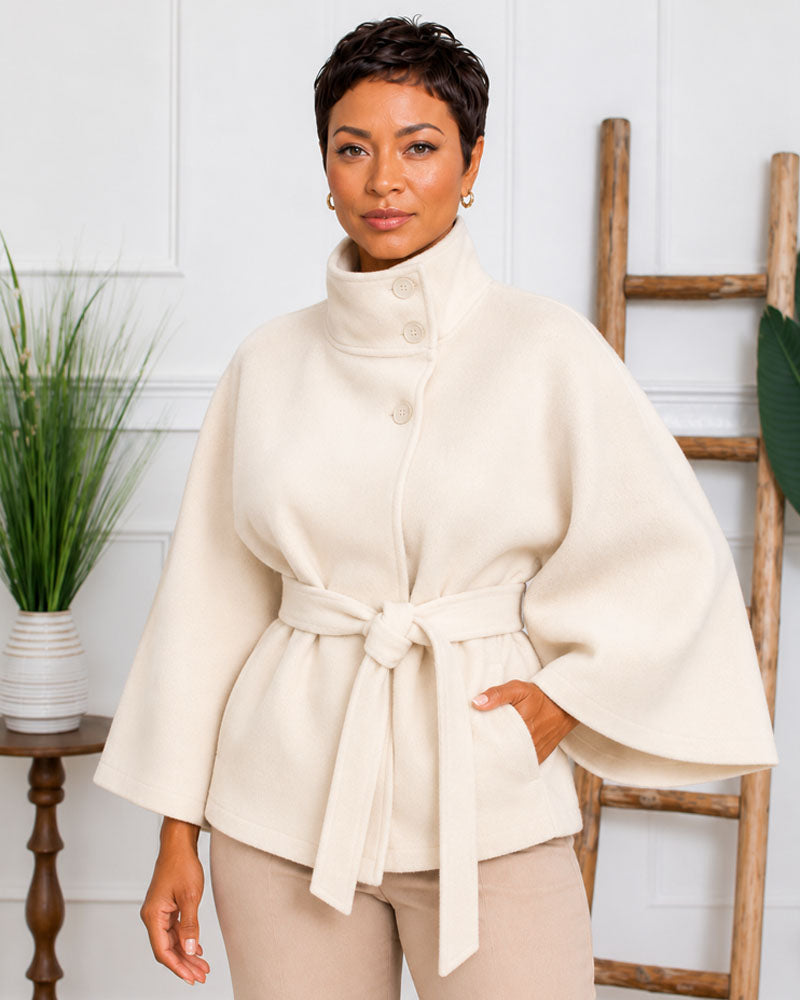 First Impression Belted Cape Coat