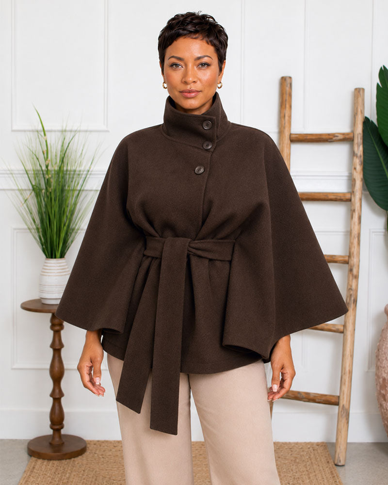 First Impression Belted Cape Coat