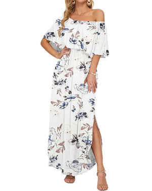Floral Ruffle Off Shoulder Dress