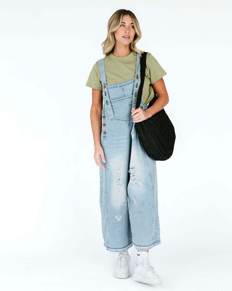 Frankie Denim Overalls Light Denim
