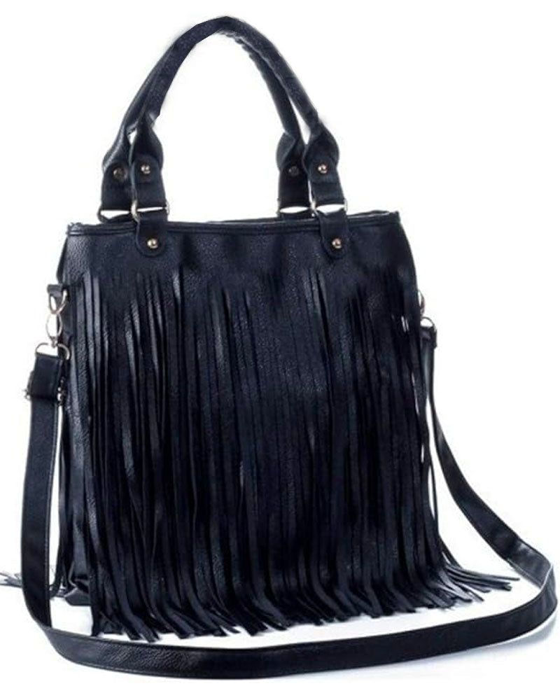 Fringe Handbag Black