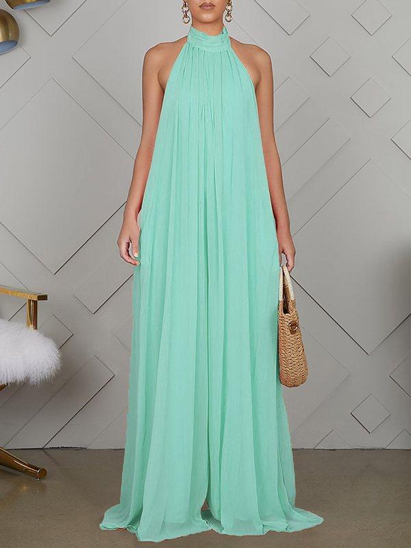 Neckholder-Chiffon-Jumpsuit