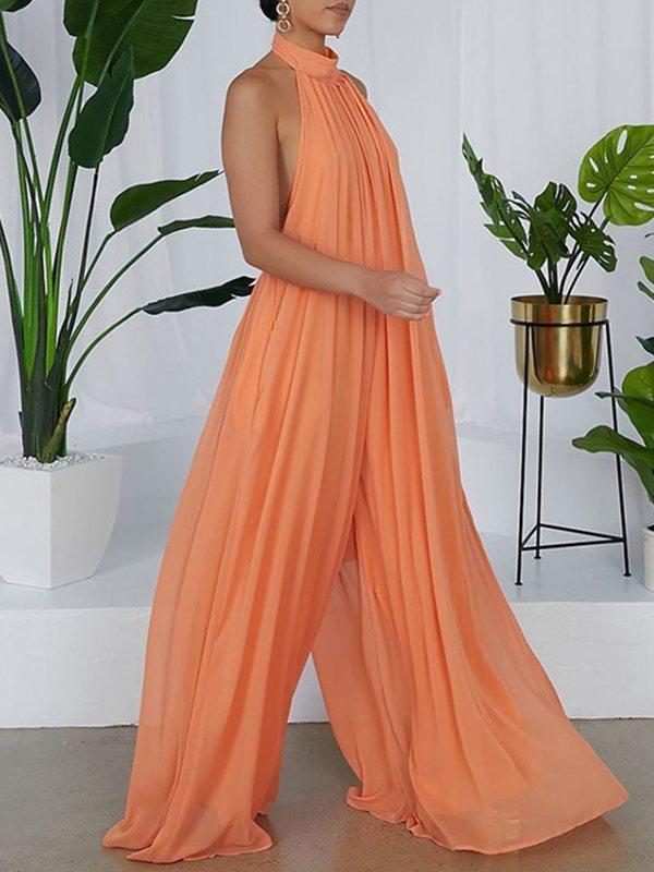 Indiebeauti – Neckholder-Jumpsuit aus Chiffon