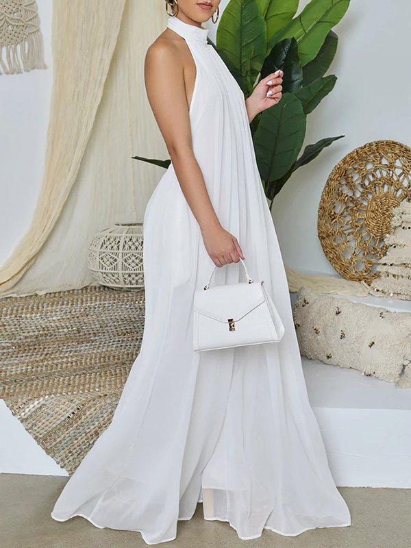 Indiebeauti – Neckholder-Jumpsuit aus Chiffon