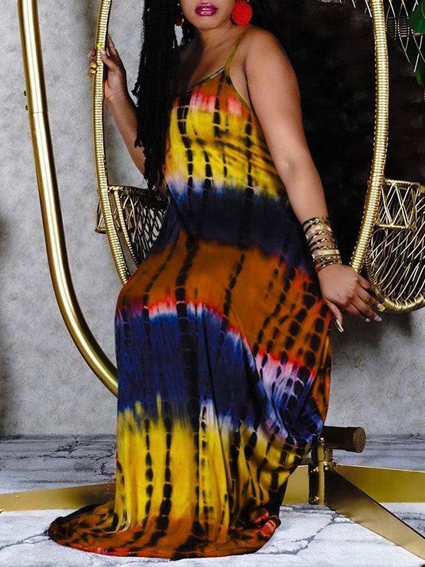 Tie-dye Cami Maxi Dress