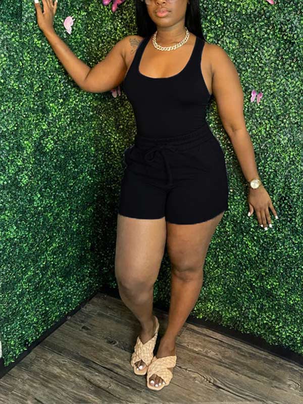 Ensemble débardeur et short uni