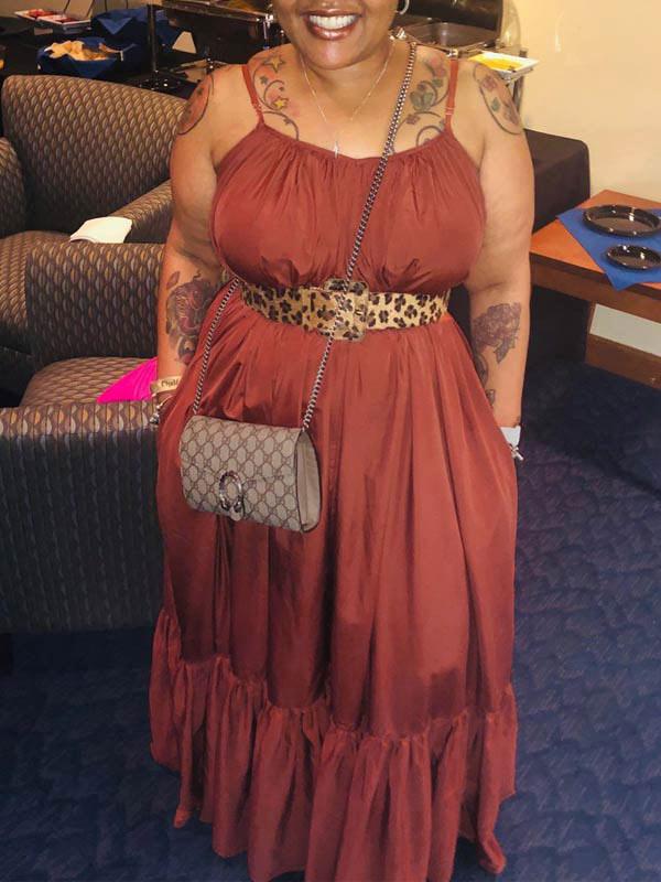 Robe longue à volants - Liquidation