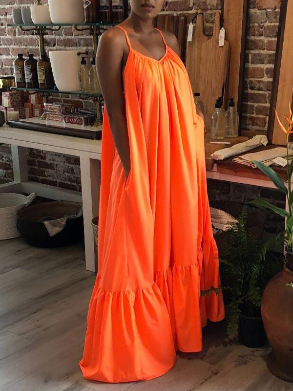 Robe longue à volants - Liquidation