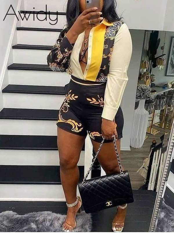 Printed Shirt & Shorts Set Multicolor