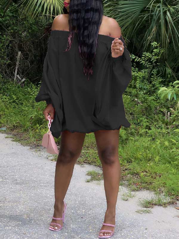 Schulterfreies Fallschirmkleid