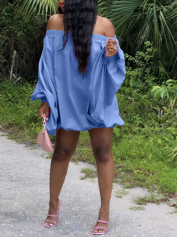 Schulterfreies Fallschirmkleid