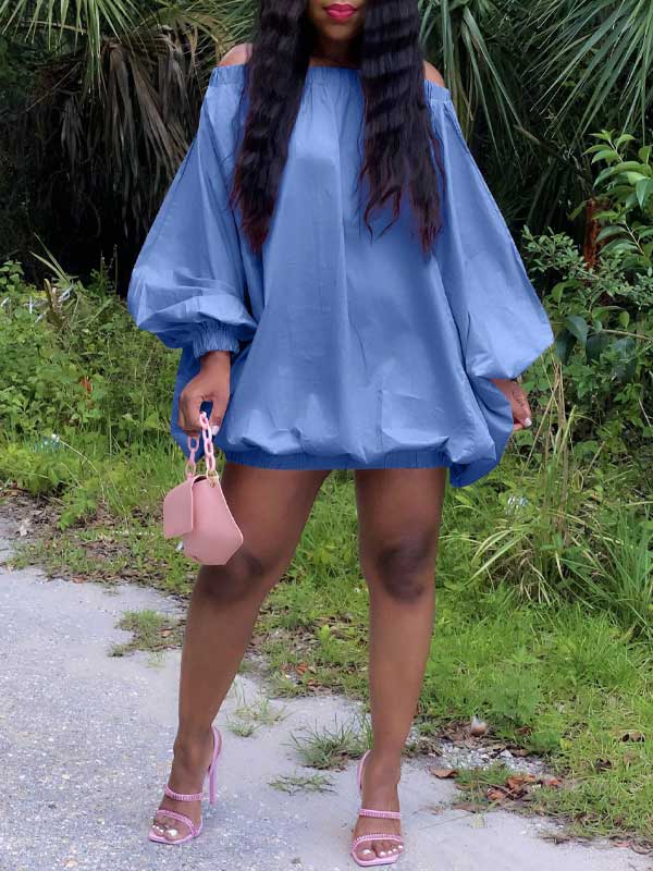 Schulterfreies Fallschirmkleid