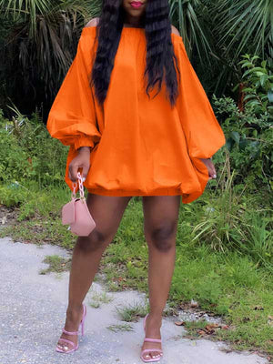 Schulterfreies Fallschirmkleid