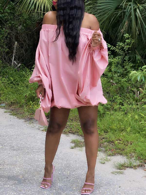 Schulterfreies Fallschirmkleid