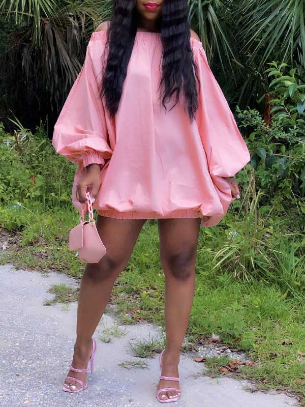 Schulterfreies Fallschirmkleid