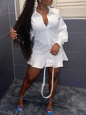 Hemdblusenkleid mit Rüschen – Ausverkauf