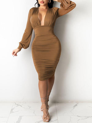 Robe froncée plongeante - Liquidation