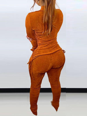 Set aus Hemd mit Kordelzug und gerüschter Hose – Ausverkauf