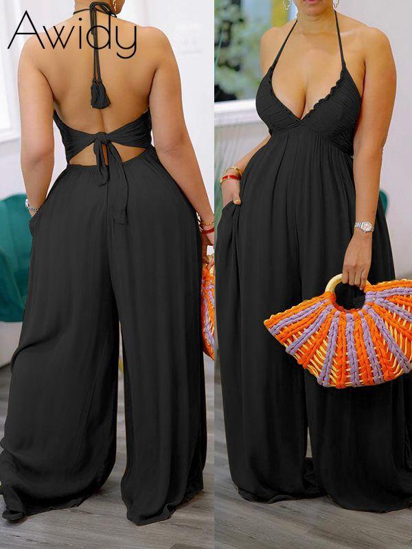 Halter Wide-Leg Jumpsuit