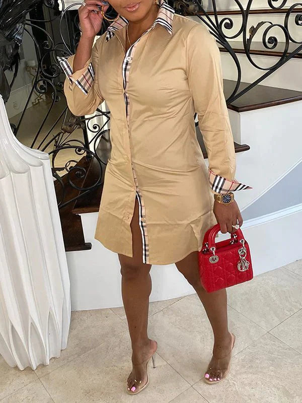 Robe chemise à carreaux