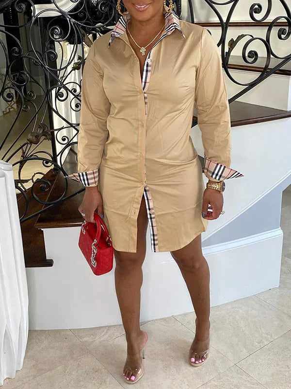 Robe chemise à carreaux