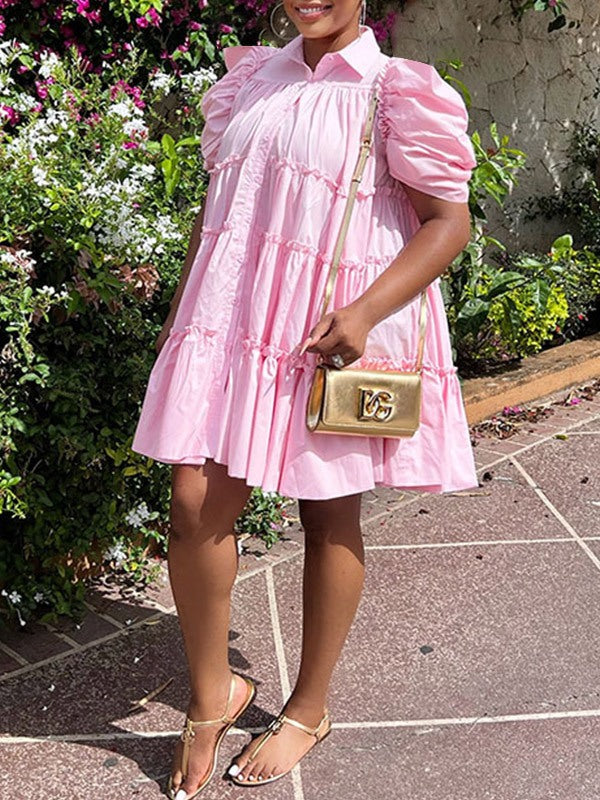 Indiebeautie – Rüschenkleid mit Puffärmeln