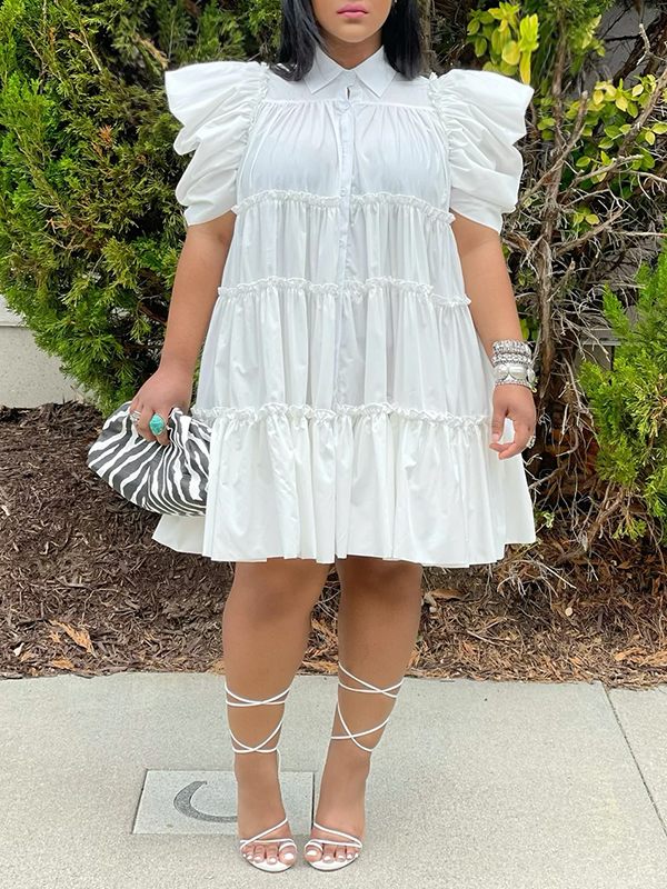 Indiebeautie – Rüschenkleid mit Puffärmeln