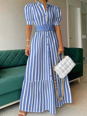 Robe chemise à manches bouffantes - Liquidation