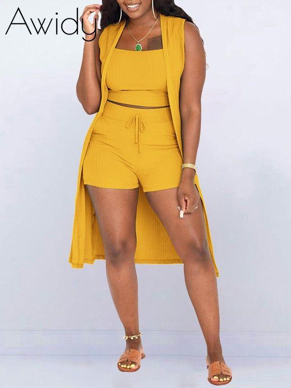Solid Ribbed 3PC Set