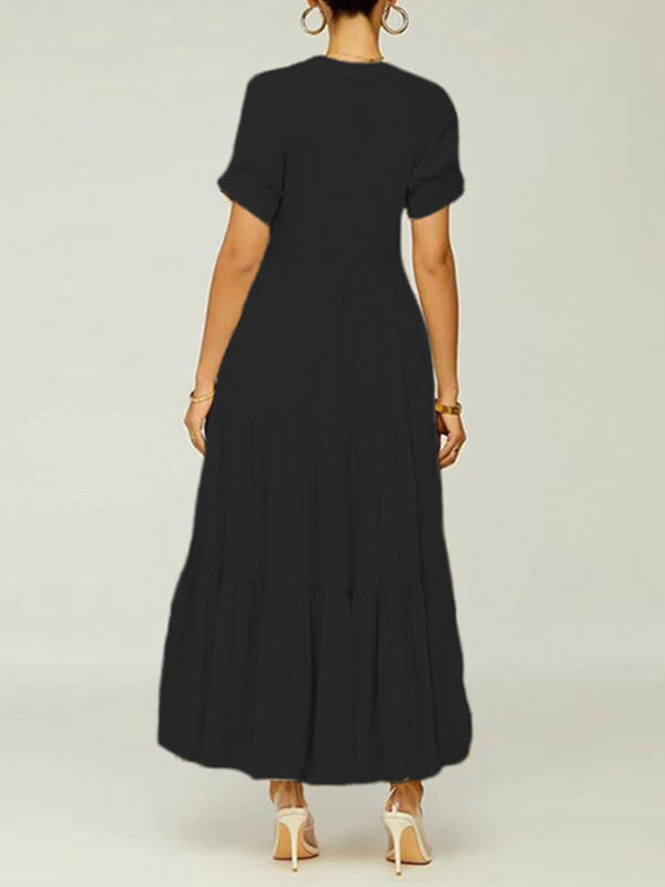 Einfarbiges Rüschenkleid – Ausverkauf