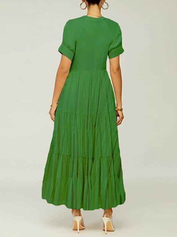 Einfarbiges Rüschenkleid – Ausverkauf