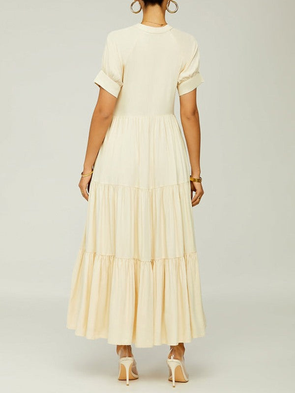 Einfarbiges Rüschenkleid – Ausverkauf