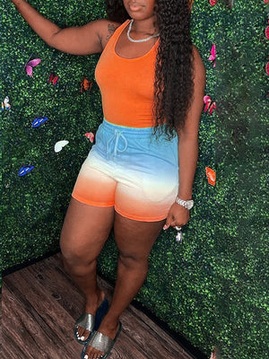 Tanktop und Ombre-Shorts-Set – Ausverkauf