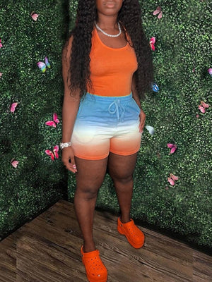 Tanktop und Ombre-Shorts-Set – Ausverkauf