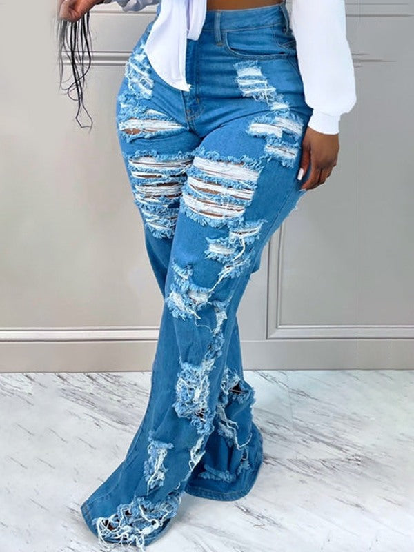 Zerrissene Schlagjeans – Ausverkauf