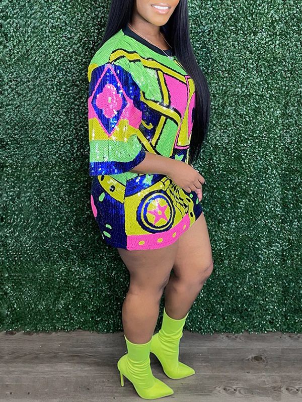 Robe à paillettes multicolores indiebeautie