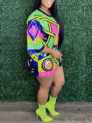 indiebeautie – Mehrfarbiges Paillettenkleid