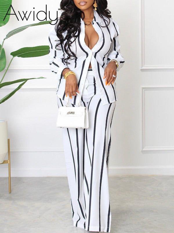 Stripe Shirt & Pants Set