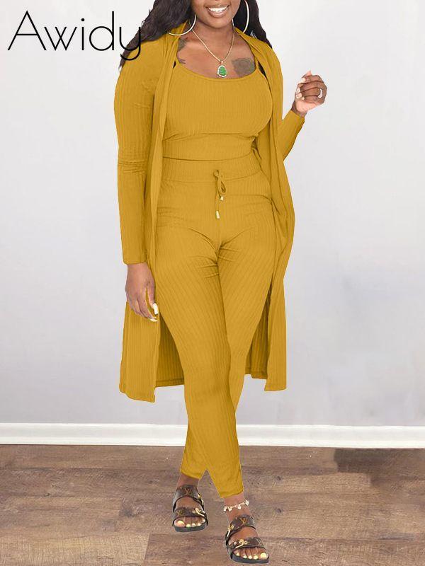 Solid Ribbed 3PC Set--Clearance Yellow S