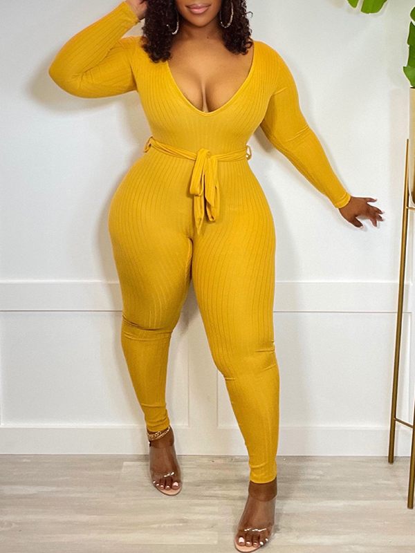 Combinaison côtelée unie nouée - Liquidation