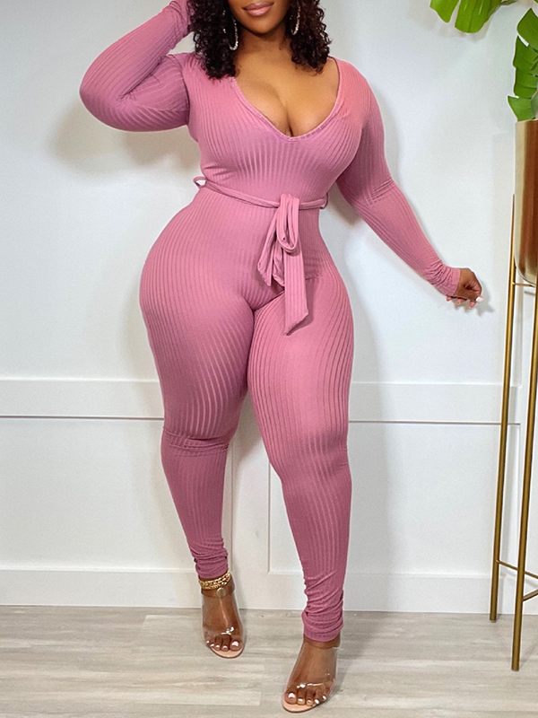 Combinaison côtelée unie nouée - Liquidation