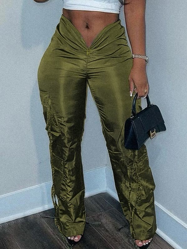 Cargohose mit Reißverschluss vorne – Ausverkauf